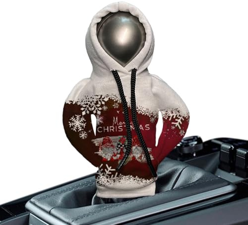 Gangschaltungs-Hoodie, Auto-Gangschaltungs-Hoodie,Auto-Shifter-Stick-Schutz-Dekoration | Auto-Schaltschutz-Abdeckungsschutz, automatischer Schaltknauf, Weihnachtsdruck, Hoodie-Abdeckung für Auto-Innen