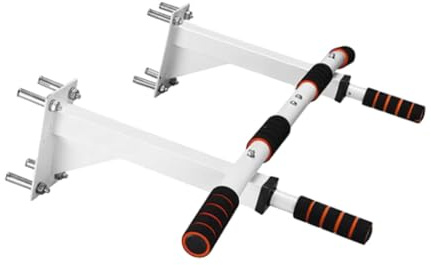 Perfeclan Klimmzugstange, Klimmzugstange zur Wandmontage, verstellbare Wandhalterung, tragbar für Krafttraining, Arme zu Hause, im, Weiß