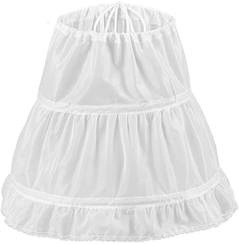 Yuanchu Reifrock Mädchen, Petticoat Unterrock Lotusblatt Spitze 2 Hoops Rockstütze Kinder Tüllrock Crinoline Halber Slip Krinoline Underskirt Prinzessin Kleid Hochzeitskleider Ballkleider Rockgestell
