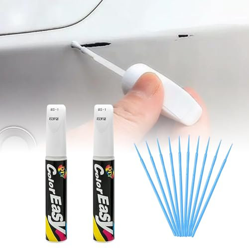 Cutiolly Penna Ritocco Carrozzeria,Ritocco Vernice Auto,Vernice per Auto,Penna AntiGraffio (Bianco-2pc)