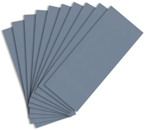 Sandphyrre Juego de 10 hojas de papel de lija fino de grano 3000, papel de lija húmedo y seco para madera, paredes, vidrio, plástico y lijado de pintura de coche, 9 x 3.6 pulgadas