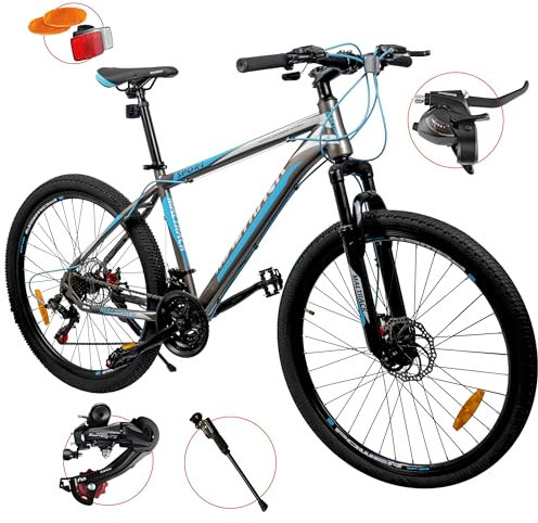 Maltrack Moutainbike MTB 26 Zoll, 18-Gang Team Grey Blue Fahrrad, Scheibenbremsen,