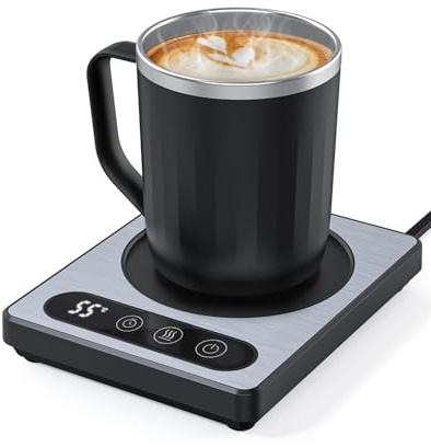 Maestri House Kaffeetassenwärmer mit 4 Temperatureinstellungen und 1-12-Stunden-Timer für den Schreibtisch, elektrischer tragbarer Getränkewärmer für Zuhause und das Büro