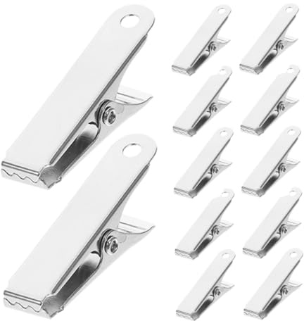 Mikinona 24 pezzi Pinze in Metallo Mini Morsetti Elettrici Resistenti e Compatti per Test Laboratorio Clip Molla Antivento per Fili e Elettrici