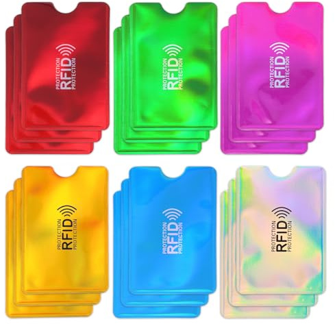 Sorcristy 18 Stück RFID Blocker Kartenhülle, EC Karten Schutzhülle, Bunte Card Sleeves, Scheckkartenhülle, Bankkarten Schutzhülle für Damen und Herren