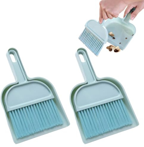 2 Pcs Cage Cochon d'Inde Brosse Kit Mini Pelle et Balayette pour Lapin, Hamster, Petits Animaux Dustpan and Brush