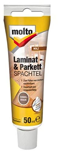 Molto Laminat- und Parkettspachtel, Zum Ausbessern von Löchern und Kratzern in Laminat-und Parkettböden, Dunkelbraun, 50 ml