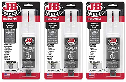J-B Weld 50176 KwikWeld Steel Reinforced Epoxy Syringe 3 Pack