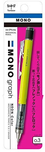 Tombow Mono Graph Mechanical Pencil Neon Color | 0.3mm | Neon Yellow