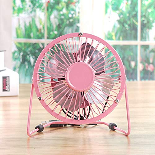 HyXia Ventilador De Metal USB, Ventilador De Enfriamiento PortáTil De 6 Pulgadas De TamañO Compacto PequeñO para Oficina, Dormitorio De Escritorio (Negro Oscuro),Rosado