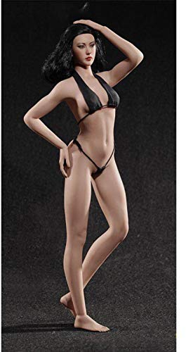 Leying Weibliches Körpermodell Im Maßstab 1/6 Soldatin Mit Stahlknochen Mittelbrust Schmale Schulter Gummi Abnehmbare Beine Mädchen Körpermodell Mit Bikini-Kleidung (Wheat-Colored)
