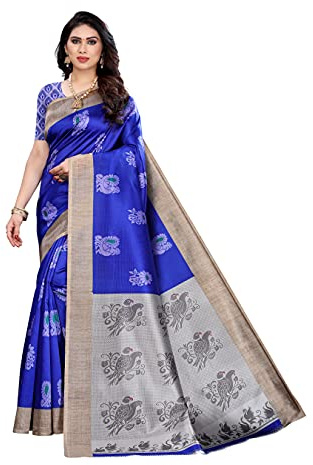 Yashika Sari estampado de seda con blusa para mujer