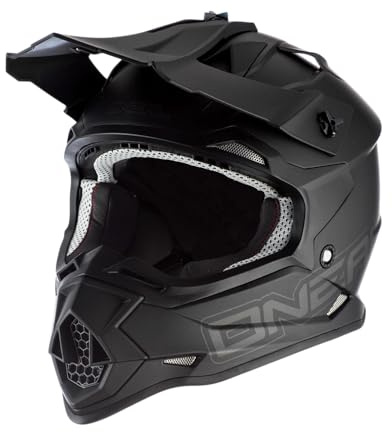 O'NEAL | Motocrosshjälm | MX Enduro | ABS-skal, ventilationsöppningar för optimal kylning | 2SRS hjälm platt V.23 | vuxna | svart | storlek S (55/56 cm)