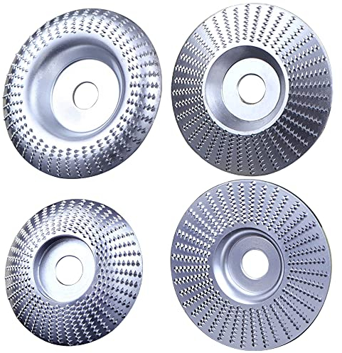NICAVKIT 4pcs Disco Intaglio Legno Mola, in Metallo per raspa con mandrino da 22.2 mm, Angle Grinder per Lucidatura, Modellatura