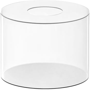 perfk Cylindre Affichage Riser Ronde Transparente Décoration de Table Base Décor À Remplir DIY Gâteau Factice Gâteau Présentoir Riser pour Fête Anniversaire, 15CM