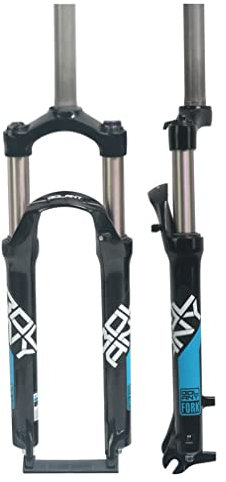 HSQMA 24 Zoll MTB Gabel Federweg 100mm Mountainbike Federgabel 1-1/8 Gerade Mechanisch Vorderradgabel Manuelle Arretierung Schnellspanner 9mm (Color : 24'' Blue)