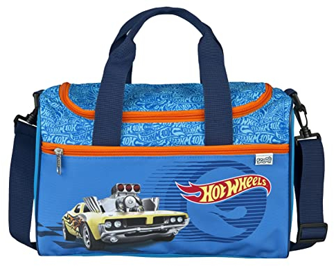 Undercover Sporttasche Hot Wheels für Jungen 10L | Kleine Reisetasche und Kindertasche mit abnehmbaren und verstellbaren Schultergurt | Motiv Autos Cars optional personalisiert mit Namen