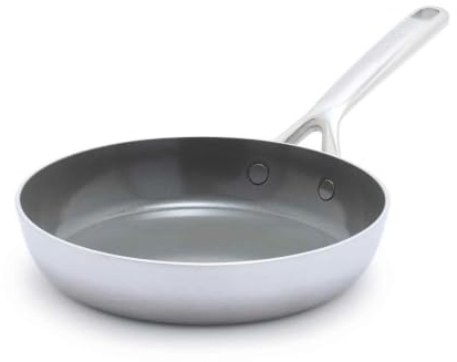 GreenPan GP5 Stainless Steel 5-Ply Healthy Ceramic Nonstick 8 Frying Pan Skillet, Scratch Resistant, Induction, Dishwasher & Oven Safe, PFAS-Free