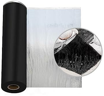 tow000ack Bitumen Aluband Reparaturband Dichtband Wasserdichtes Klebeband Dichtungsband Alufolie Selbstklebend,Dachfolie für Flachdach,Gartenhaus Dach,Metalldachbahn,Gartenhäuser,Carport (0.2x4m)