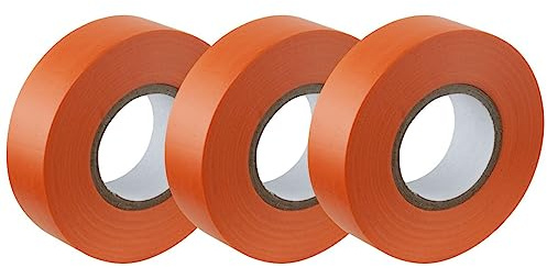 GTSE Orange Electrical Tape, 19mm x 20m, Strong Self-Adhesive PVC Insulation Tape for Insulating, Repairing and Protecting Electrical Wires, 3 Rolls