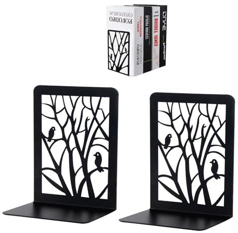 EULAPGOE 2 Piezas Sujetalibros, Sujetalibros, Sujetalibros CD Niños Metal, Sujetalibros para Estantería, Sujetalibros DVD Estantería Invisible, Sujetalibros Tope De Libro