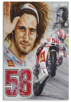 SECOLI Leinwand-Poster für Marco Simoncelli, italienischer Profi-Rennfahrer, dekoratives Gemälde, Wandkunst, Bild, Druck, moderne Dekoration, ungerahmt, 30 x 45 cm
