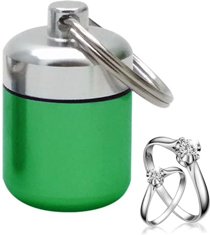 Pocket Pill Box, Metal Pill Organizer with Keychain, Portable Organizer with Sponge Pads for Backpacking, Colorful Pill Case for Camping Travel, Colorful Aluminum Alloy Earplug Storage Box