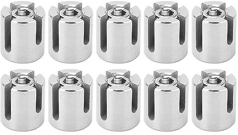 Clip Cruzado de Acero Inoxidable Abrazadera de Cable Cruzado de Acero Inoxidable de 10 Piezas para Fijación de Barandilla de Alambre Interior y Exterior (M8 3mm)