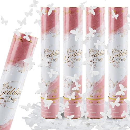 FePen Konfetti für Hochzeit und Geburtstag, biologisch abbaubar, Schmetterling, innen und außen (weiß)