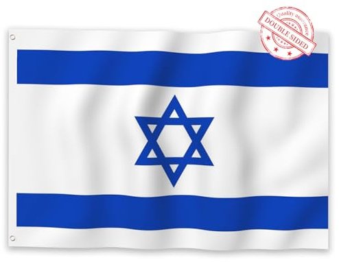 Aoihrraan Israele Bandiera 90x150cm Doppia Faccia Bandiere Israeliane Per Le Celebrazioni All'Aperto Home Garden Porch Party Decorazione Bandiere Con 2 Robusti Grommets