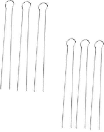 Yardenfun 6 Brochetas De Metal Para Barbacoa Acero Inoxidable Resistentes Para Pinchos Morunos y Brochetas Bbq