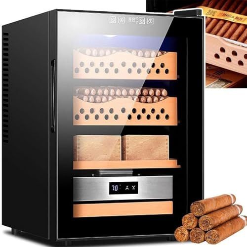 Qiang Cave a Cigare Electrique Humidificateur à Cigare Intelligente Boite à Cigare Humidor a Cigares Cave à Vin 50L Affichage Numérique LED,avec Contrôle De Température Et De L'humidité,A