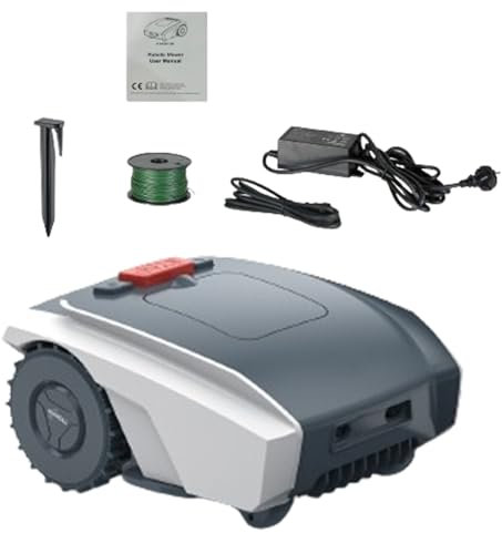 MhWrughts Tondeuse à Gazon robotisée Tondeuse à Gazon Automatique périmétrique avec Technologie de Tonte Intelligente Ultra-silencieuse, pour Les Petites et Moyennes pelouses