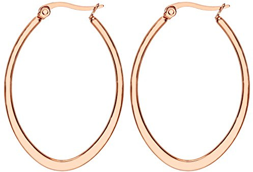 LÖB Creolen Edelstahl 750er Roségold Vergoldet Oval