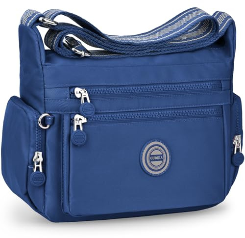 KTUEOV Umhängetasche Damen Mittelgroß, Wasserdichte Nylon Handtasche mit Viele Fächern Leichte Damen-Schultertasche Crossbody Bag Breiter Gurt für Casual, Arbeit, Einkaufen, Reise
