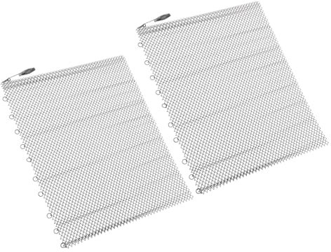 Mikinona Kamingitter Metallgeflecht Funkenschutz Vorhang 61x45,7cm Hitzebeständig Rostfrei Mit Griffen Für Kamin Schutz Boden Wohnzimmer