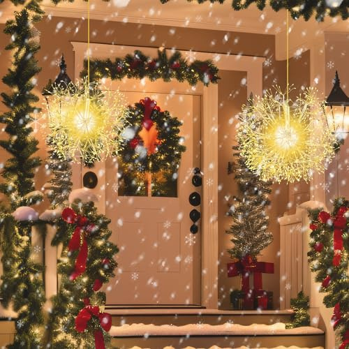 SOARS 2er Set LED Kugel, Weihnachtsbeleuchtung Außen mit 1488 warmweißen LEDs, Leuchtkugel Lichterkugel wetterfest, Weihnachtsdeko Outdoor & Indoor, Dekokugel Weihnachten φ 44cm / 54cm