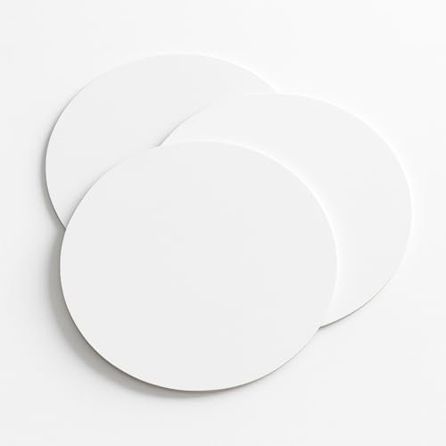MADERICO Tableros de Madera para Tartas – Bases Redondas Resistentes de 20cm, 25cm y 30cm – Grosor 3mm – Paquetes de 3, 6 o 12 – Ecológicos y Duraderos (3, 25cm)