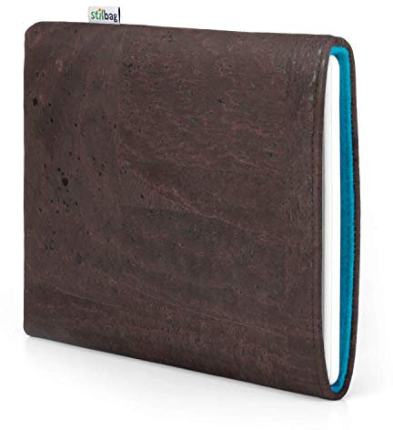 Stilbag Lector de libros electrónicos VIGO para Onyx Boox Palma 2 | Bolsa compatible fabricada en Alemania | corcho marrón, fieltro de lana azul
