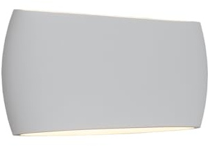 BARCELONA LED Aplique de Pared Escayola Blanca DUNA Up Down E27 300mm Lámpara Mural Pequeña Pintable Estilo Nórdico Moderno Minimalista para Salón Dormitorio Hotel Iluminación Decorativa