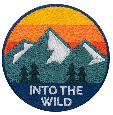 Urbanski Patch Outdoor Berge Abzeichen Sunset Adventure & Explorer Badge zum Aufbügeln | Aufnäher Applikation Bügelbild (Into the Wild)