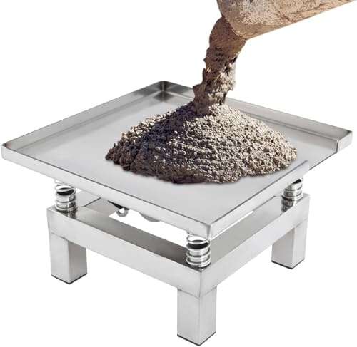 Vibrationstabell i rostfritt stål, vibrerande betongbord, vibrationstestbänk testblock vibrationsplattform, för formfyllning (19.6 * 19.6inch)