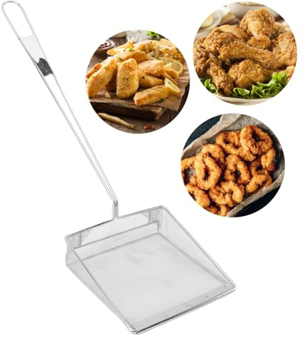 TZLMWDFRWG Cuchara Espumadera de Acero Inoxidable, Colador de Araña de Malla Fina, Cuchara para Freidora con Mango Largo para Cocinar, Freír y Filtrar Aceite