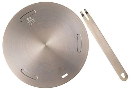 WRITWAA Adaptateur pour Plaque à Induction en Acier Inoxydable Poignée Ergonomique 20Cm Compatible Cuisinières à Gaz et Induction pour Usage Culinaire