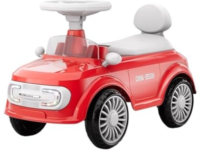 Kids Ride On Push Car Wiggle Car med Under Seat Förvaring Musik Skjutleksaker for småbarn Pojkar Flickor(Rot)