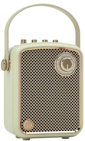 Altoparlante Bluetooth retrò decorativo, portatile con bassi profondi e suono potente, subwoofer, DSP e TWS. Design vintage, ideale per casa, scrivania, comodino, feste e outdoor.