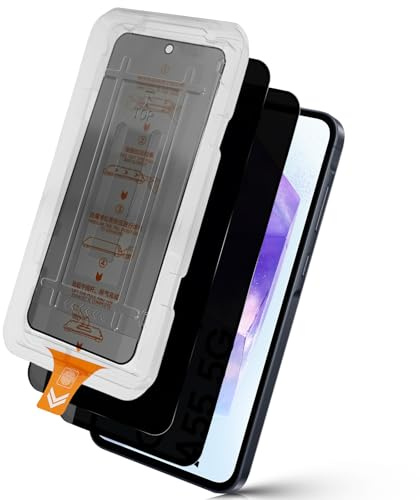 Locofun Privacy Pellicola Protettiva per Samsung Galaxy A55, [2 Pezzi] Anti Spy Vetro Temperato, Durezza 9H Protettivo Film, HD Trasparenza Protezione Film, Facile da installare