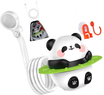 Rechargeable Camping Shower with LED Screen and IPX7 Waterproof Ideal for Travel Hiking and Pets Car Wash Fan