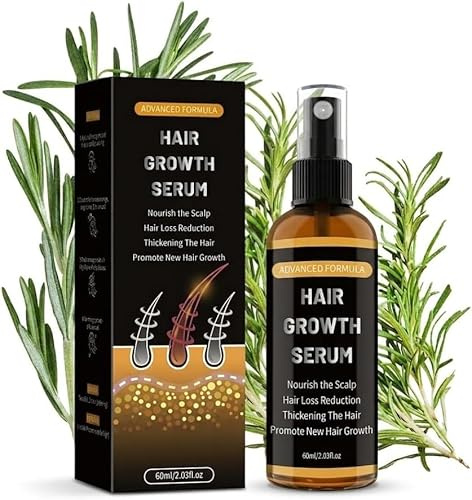 Rosmarinöl-Haarwuchsspray, Unisex-Haarwuchsmittel gegen Haarausfall, leichte und nicht fettende Textur, fördert dickeres und kräftigeres Haar.