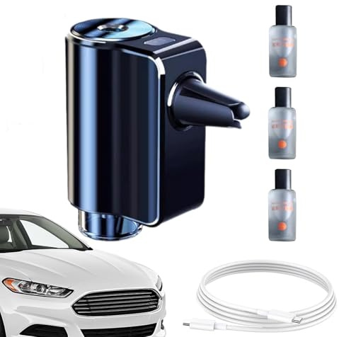 Ambientador Difusor para Coche, Difusor de para Coche | Humidificador de coche con perfume natural ajustable de 3 modos | Atomizador de aceites de fragancia natural, difusor elegante del ambientador d